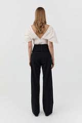 Cummerbund Carter Trouser - Black - BLVD