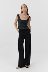 Cummerbund Carter Trouser - Black - BLVD