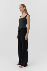Cummerbund Carter Trouser - Black - BLVD