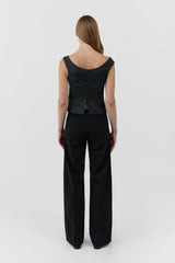 Cummerbund Carter Trouser - Black - BLVD