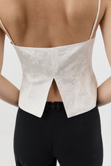 Silk Wool Jacquard Cami - Talco