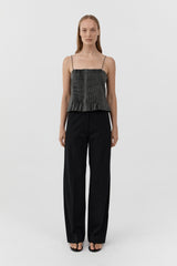 Cummerbund Carter Trouser - Black - BLVD