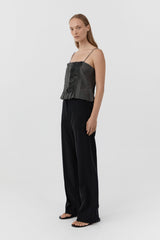 Cummerbund Carter Trouser - Black - BLVD
