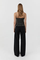 Cummerbund Carter Trouser - Black - BLVD