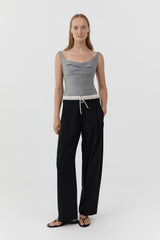 Layered Waist Balloon Pants - Black - BLVD