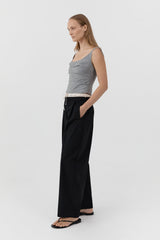 Layered Waist Balloon Pants - Black - BLVD