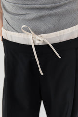 Layered Waist Balloon Pants - Black - BLVD