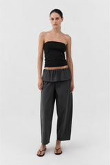 Organic Cotton 90s Strapless Top - Jet Black