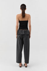 Organic Cotton 90s Strapless Top - Jet Black