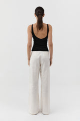 Silk Wool Jacquard Minimal Pants - Talco