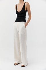 Silk Wool Jacquard Minimal Pants - Talco