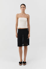 Raw Silk Minimal Bodice - Cloud Cream