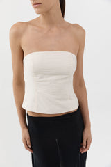 Raw Silk Minimal Bodice - Cloud Cream