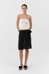 Raw Silk Minimal Bodice - Cloud Cream