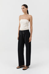 Raw Silk Minimal Bodice - Cloud Cream