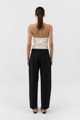 Layered Waist Balloon Pants - Black - BLVD