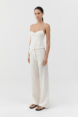 Silk Wool Jacquard Minimal Pants - Talco