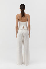 Silk Wool Jacquard Minimal Pants - Talco