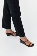 Petit Belt Detail Wedge 70 - Black - BLVD