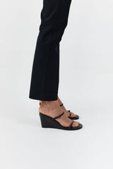 Petit Belt Detail Wedge 70 - Black - BLVD