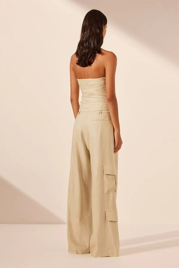 Kasbah Strapless Draped Bodice - Beige