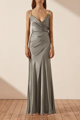 La Lune Cross Draped Maxi Dress - Sage