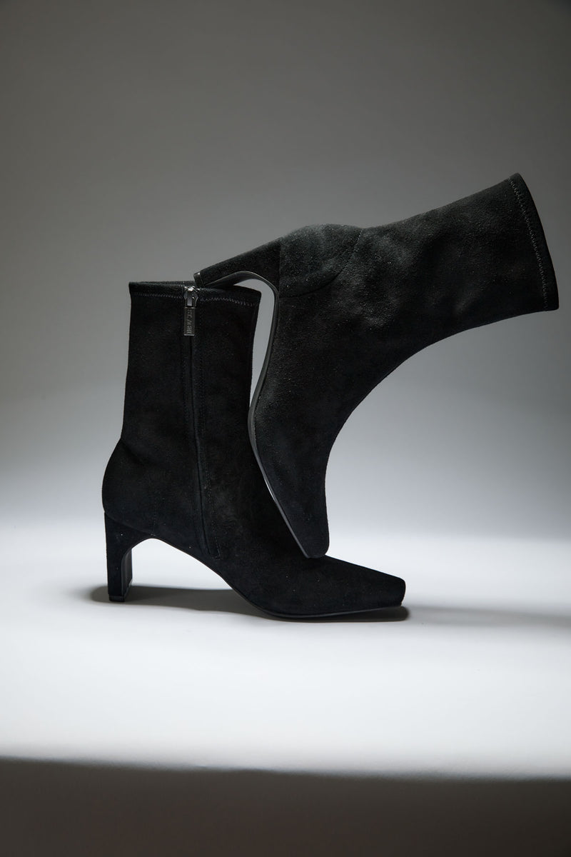 Suede Ankle Boot - Black