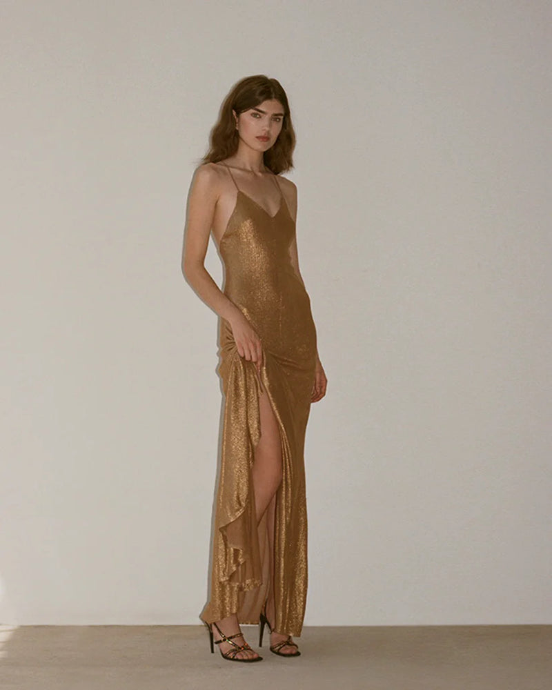 Milou Slip Dress - Gold