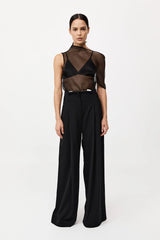 Paperbag Waist Trousers - Black