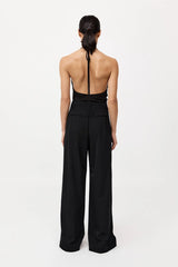 Silk Mesh Bias Top - Black