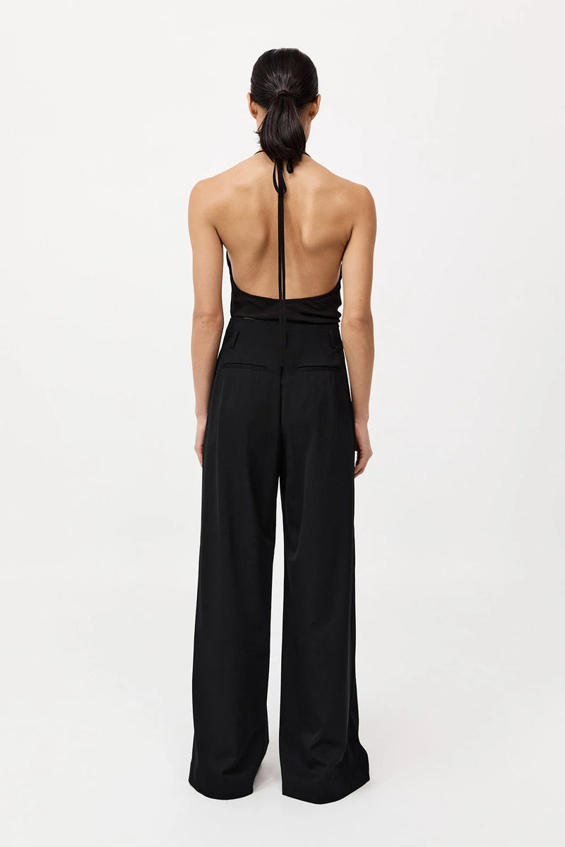 Silk Mesh Bias Top - Black