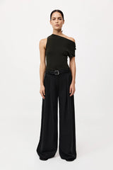 Asymmetric Knit Top - Basil