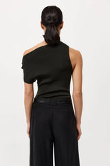 Asymmetric Knit Top - Basil