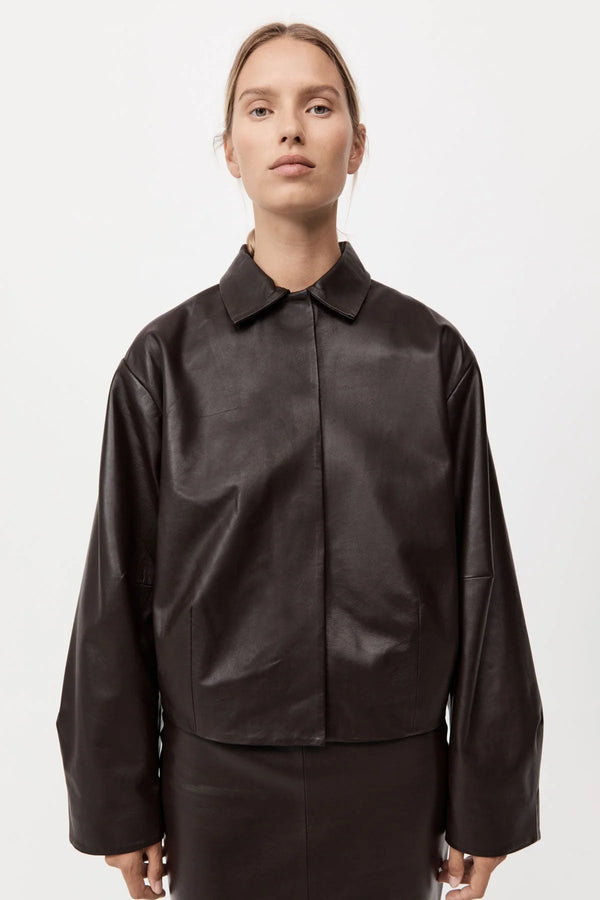 Cocoon Leather Jacket - Chocolate