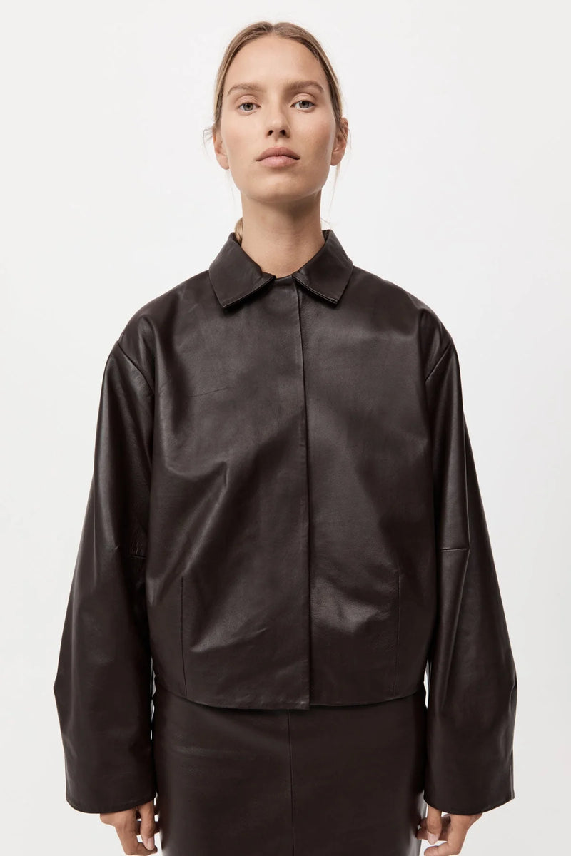 Cocoon Leather Jacket - Chocolate