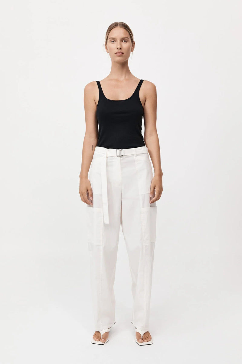 Organic Cotton Slim Scoop Tank - Jet Black