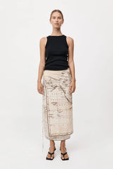 Silk Wrap Tie Skirt - Atlas