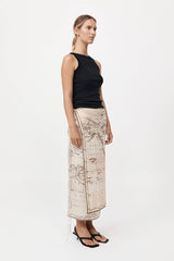 Silk Wrap Tie Skirt - Atlas