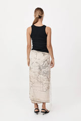 Silk Wrap Tie Skirt - Atlas