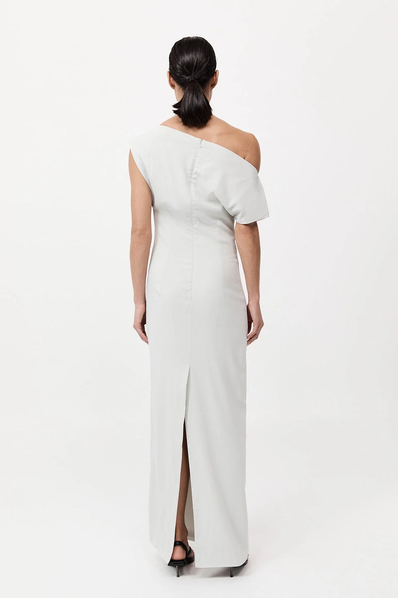 Asymmetric Off Shoulder Dress - Silver