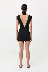 Bateau Tuck Mini Dress - Black