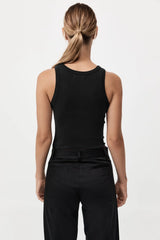Organic Cotton Bateau Tank - Black