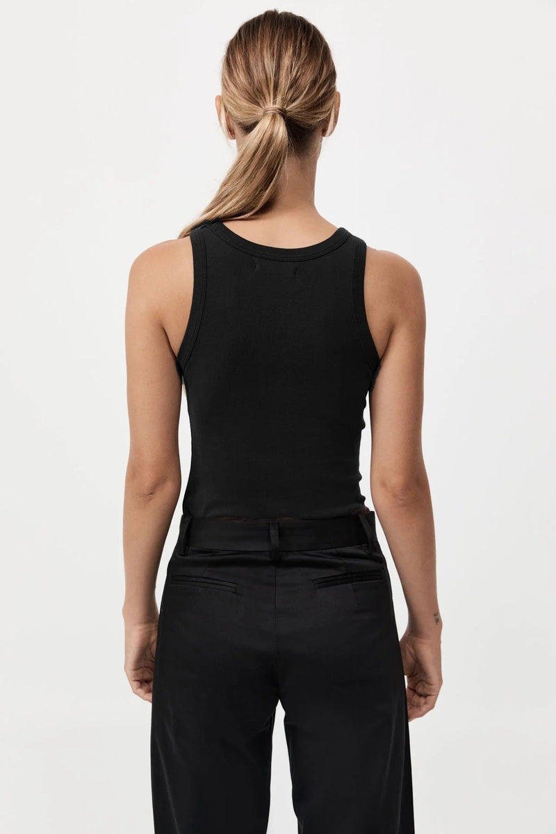 Organic Cotton Bateau Tank - Black