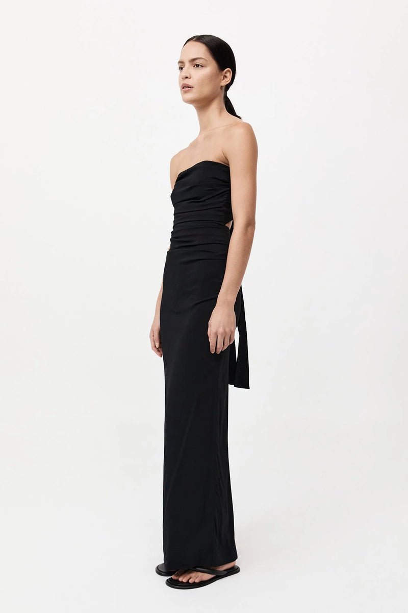 Strapless Tie Back Dress - Black
