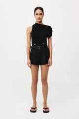 Asymmetric Knit Top - Black