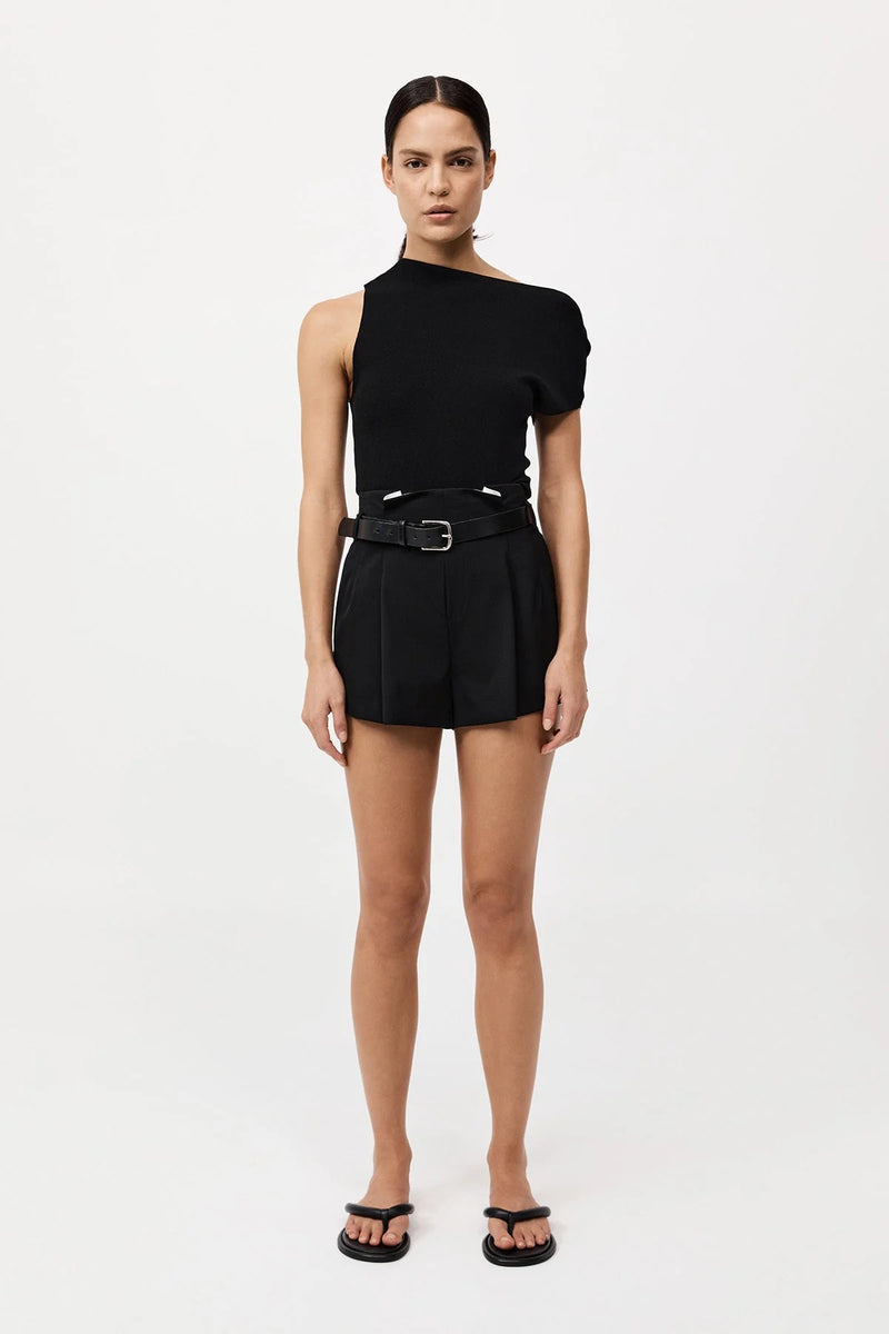Asymmetric Knit Top - Black