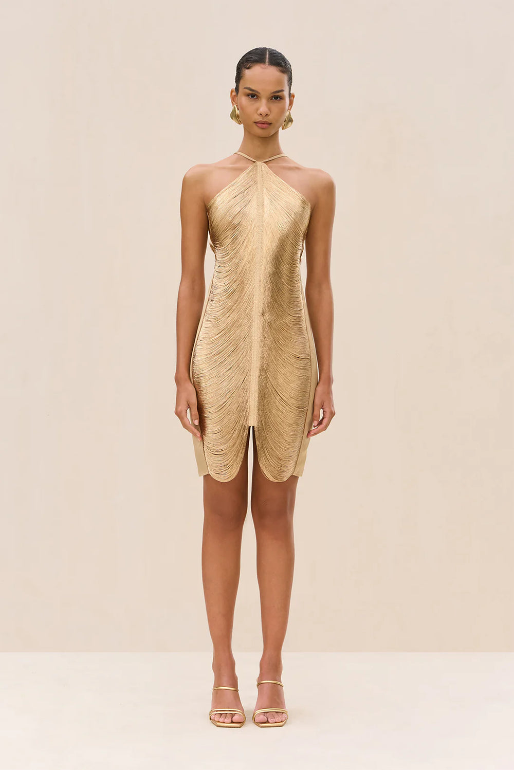 ワンピース MAX MARA Woman Dress Gold 2511221074600 002 Long linen and silk dress, gold | 