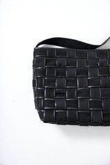 Border Woven Large Tote - Black