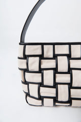 Border Woven Mini Tote - Canvas