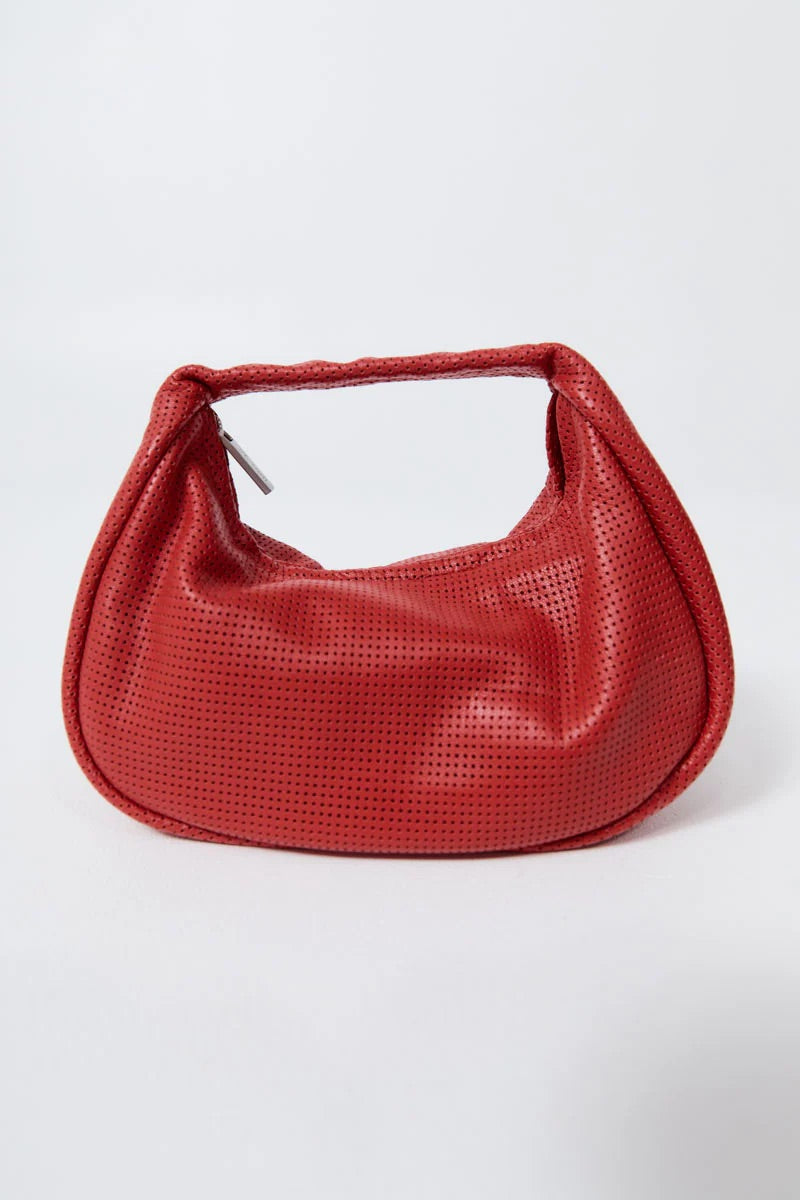Perforated Mini Bon Bon Bag - Red